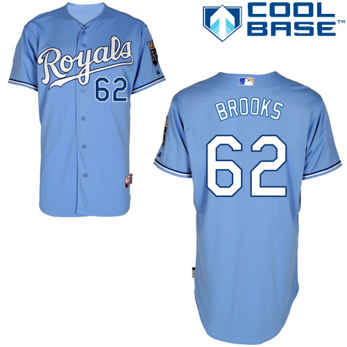 Aaron Brooks #62 MLB Jersey-Kansas City Royals Men's Authentic Alternate 1 Blue Cool Base Baseball Jersey